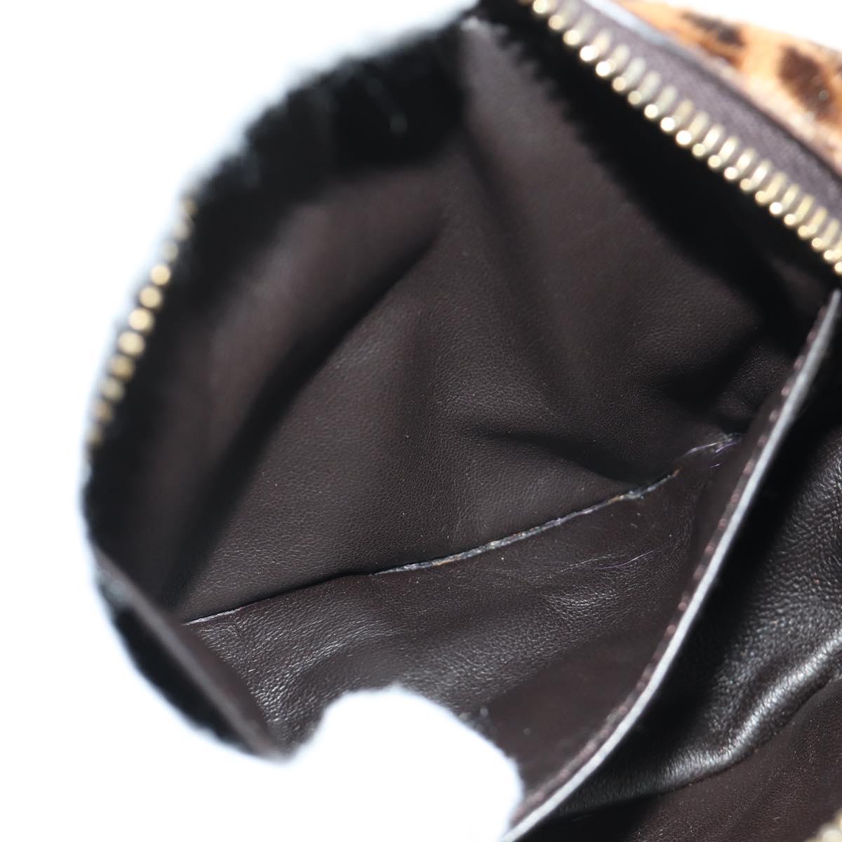 PRADA Shoulder Bag Harako Leather Brown Gold Auth 189306V