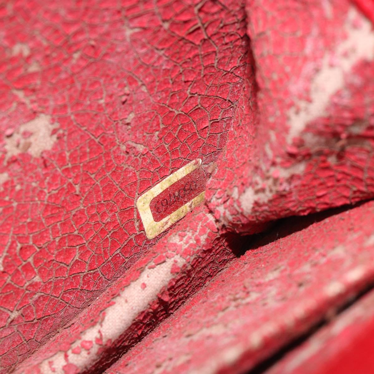 CHANEL Matelasse Chain Shoulder Bag Lamb Skin Red Gold CC Auth 189311