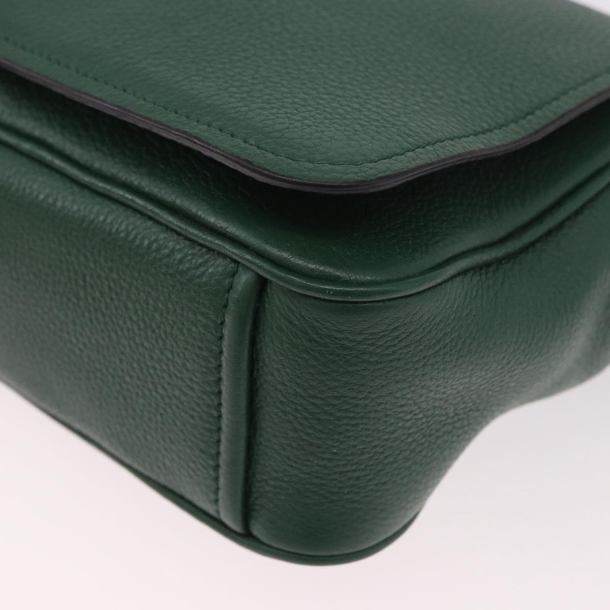 PRADA Shoulder Bag Leather Green Gold Auth 189320SAM