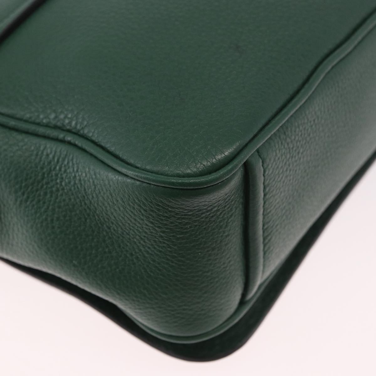 PRADA Shoulder Bag Leather Green Gold Auth 189320SAM