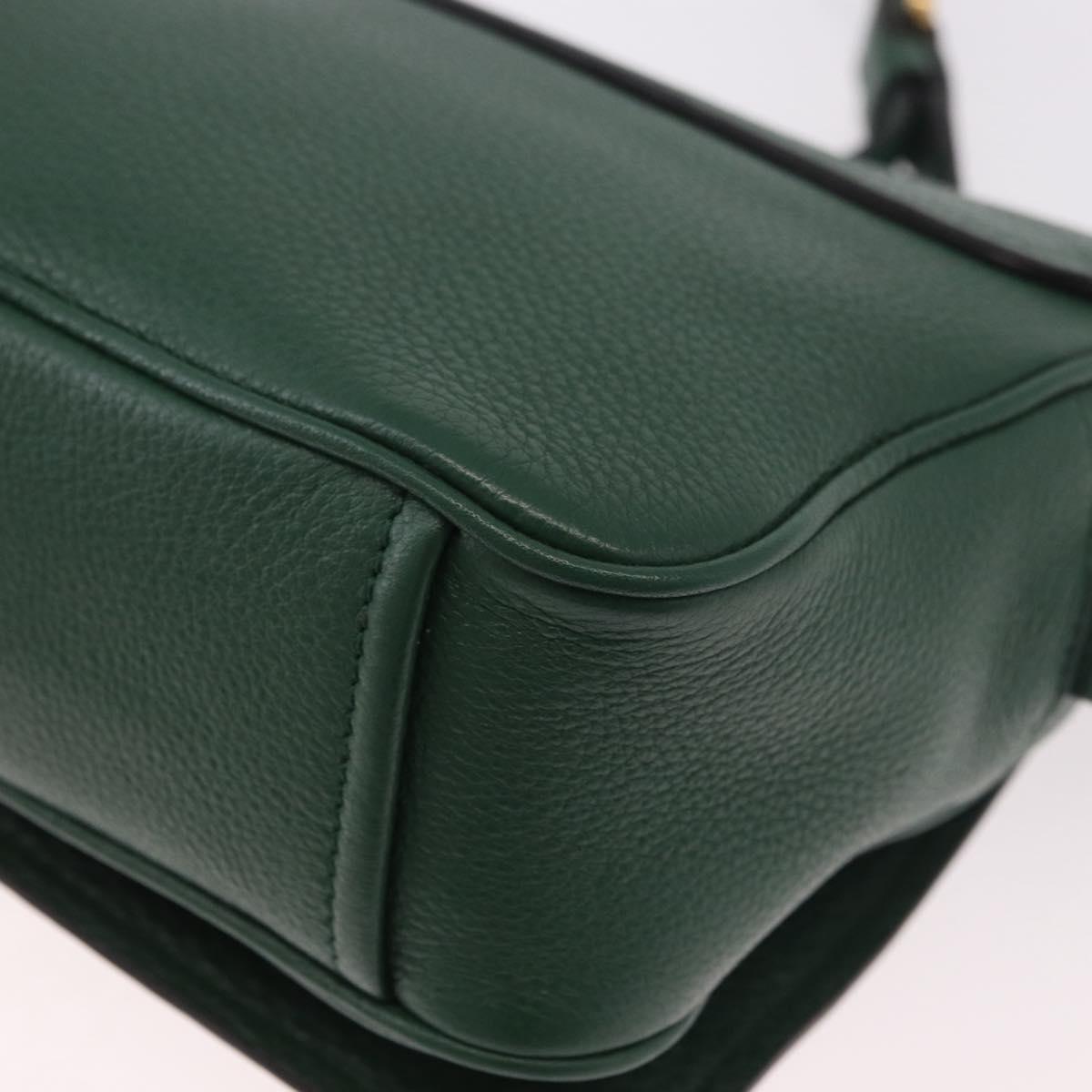 PRADA Shoulder Bag Leather Green Gold Auth 189320SAM