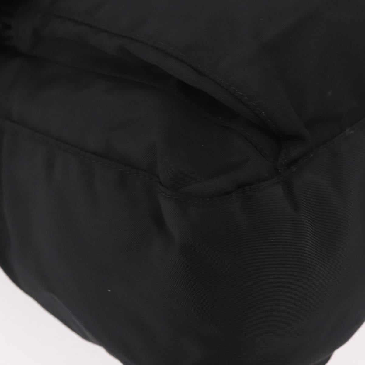 PRADA Shoulder Bag Nylon Black Silver Auth 189321A