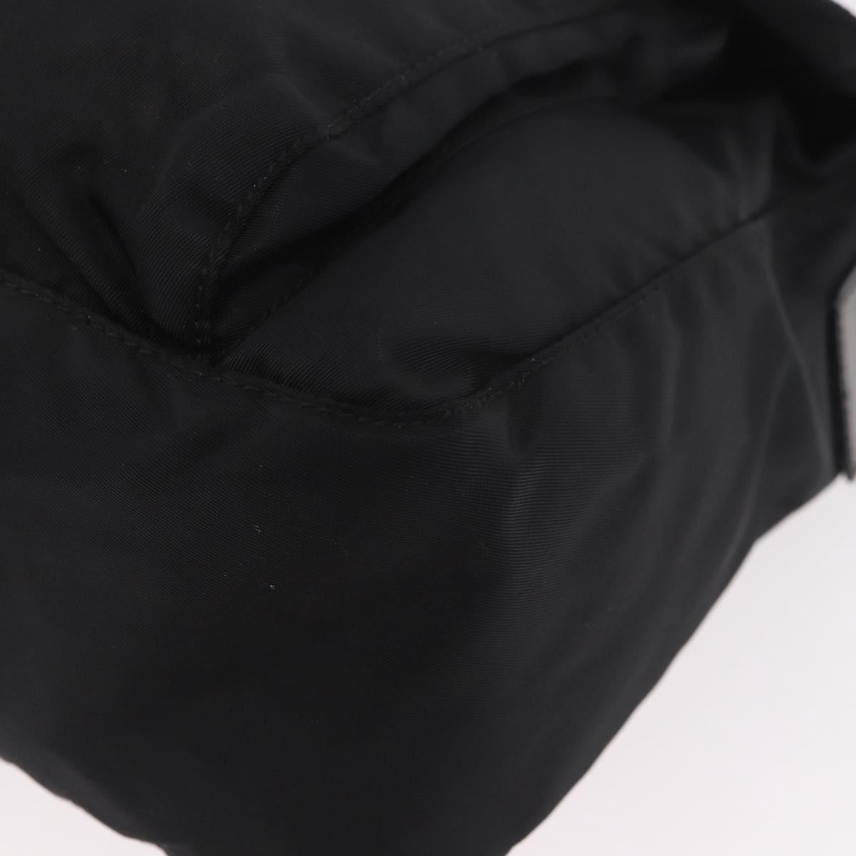 PRADA Shoulder Bag Nylon Black Silver Auth 189321A