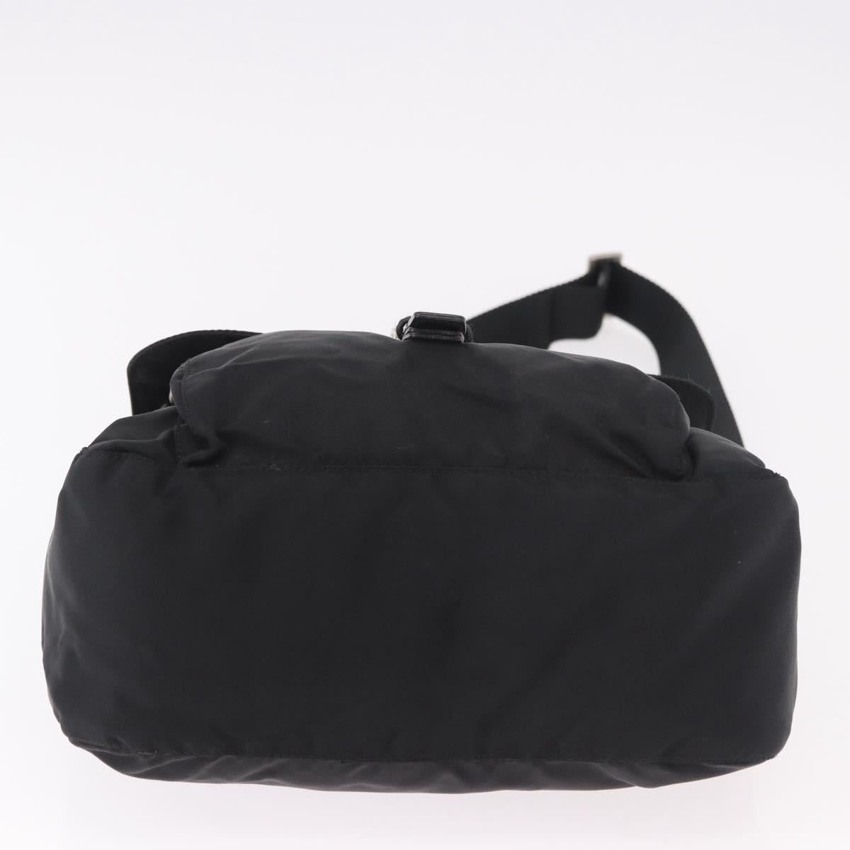 PRADA Shoulder Bag Nylon Black Silver Auth 189321A