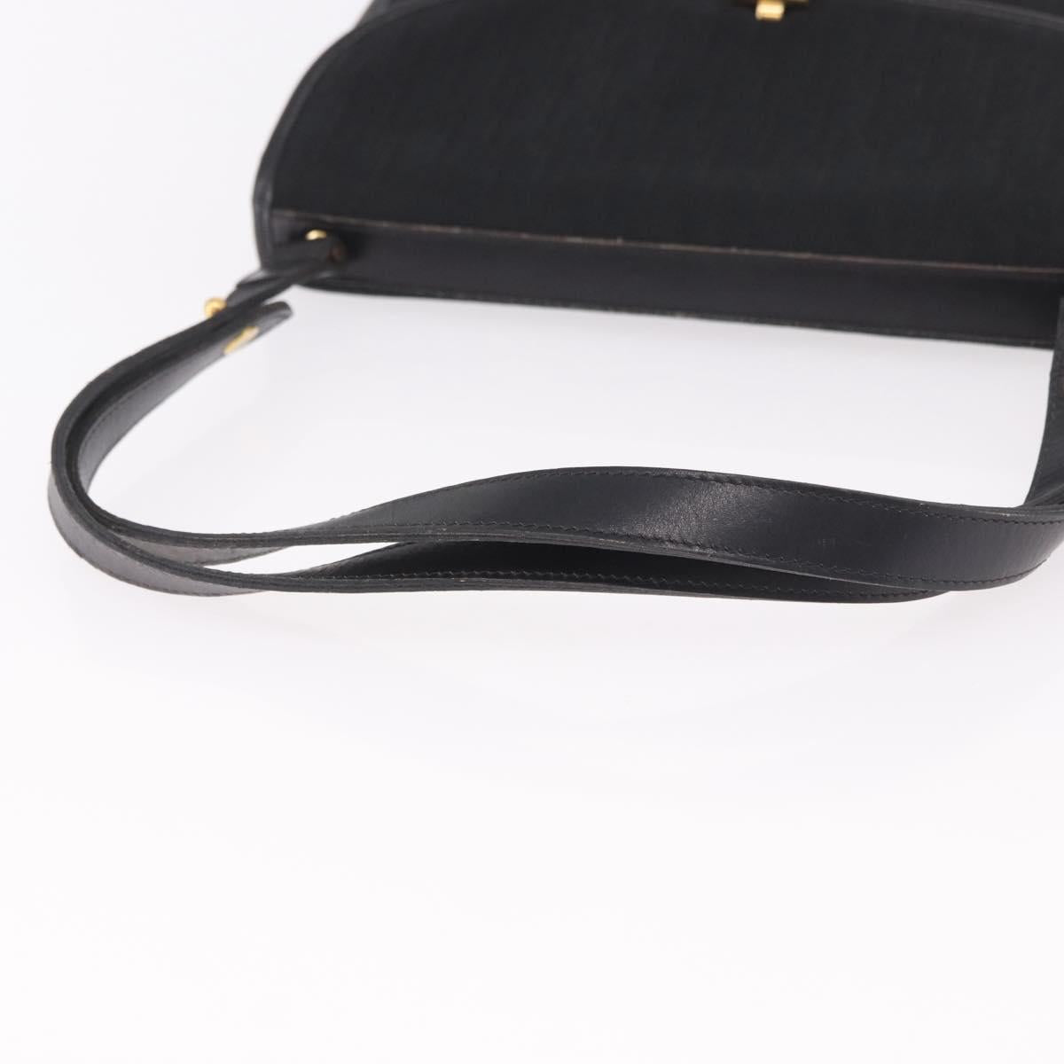 Christian Dior Trotter Canvas Hand Bag Black Gold Auth 189336