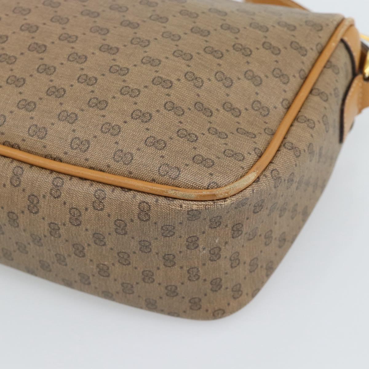 GUCCI Micro GG Supreme Shoulder Bag PVC Beige Gold 001 14 0412 Auth 189340