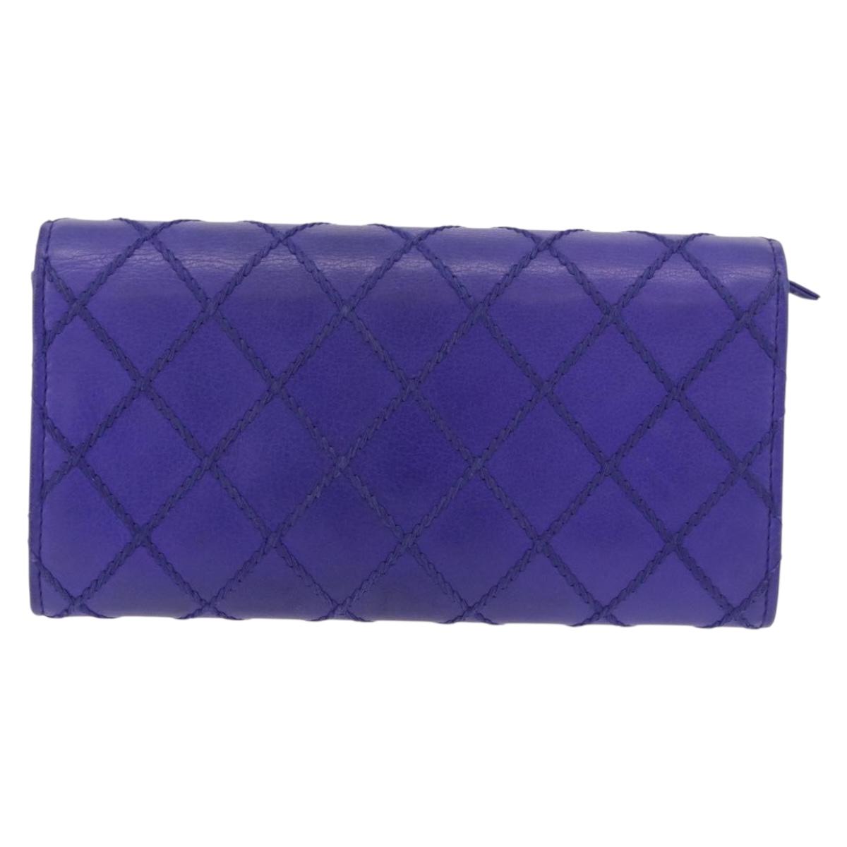 CHANEL Matelasse Long Wallet Caviar Skin Black Silver CC Auth 189341A