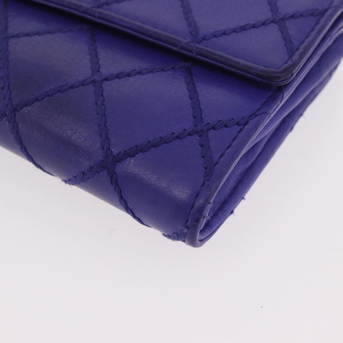 CHANEL Matelasse Long Wallet Caviar Skin Black Silver CC Auth 189341A