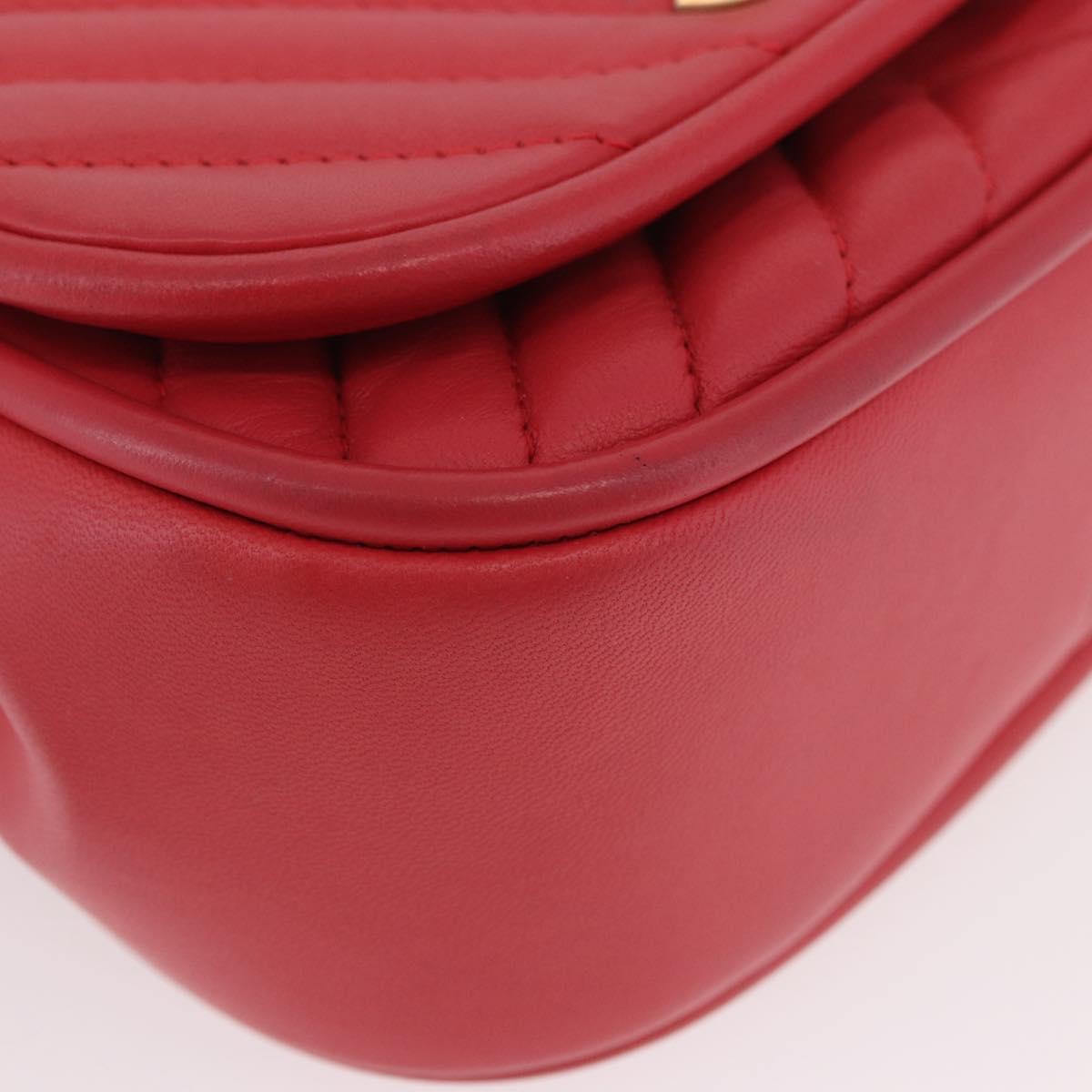 CHANEL Chevron V Stitch Top Handle Bag Lamb Skin 2way Pink CC Auth 189342SAM