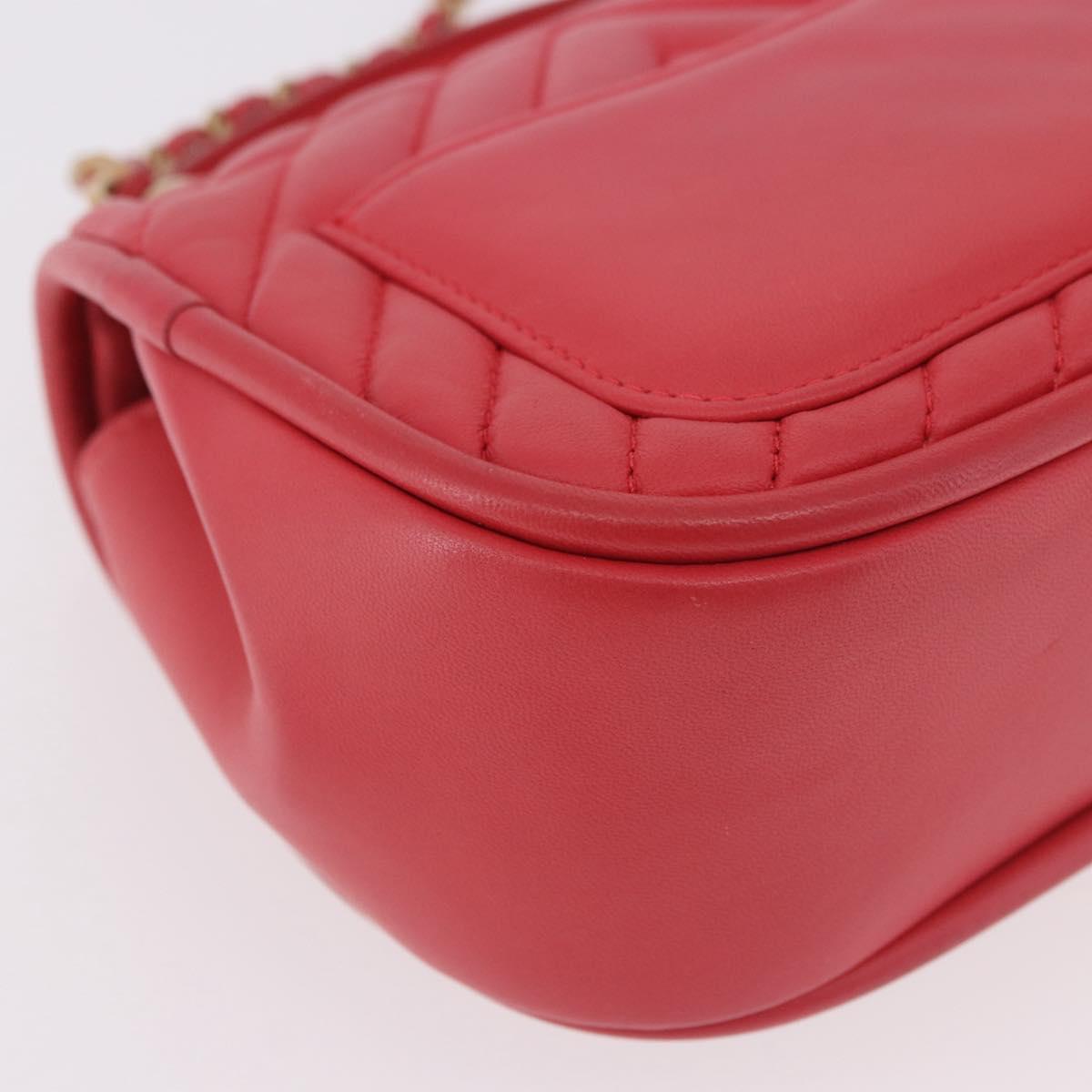 CHANEL Chevron V Stitch Top Handle Bag Lamb Skin 2way Pink CC Auth 189342SAM