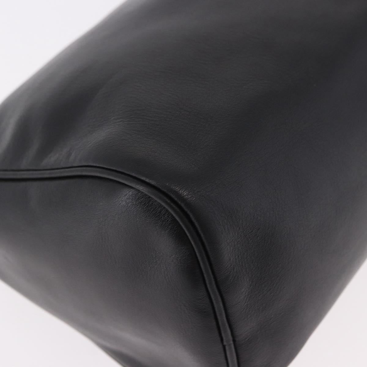 LOEWE Anagram Clutch Bag Leather Black Gold Auth 189343A