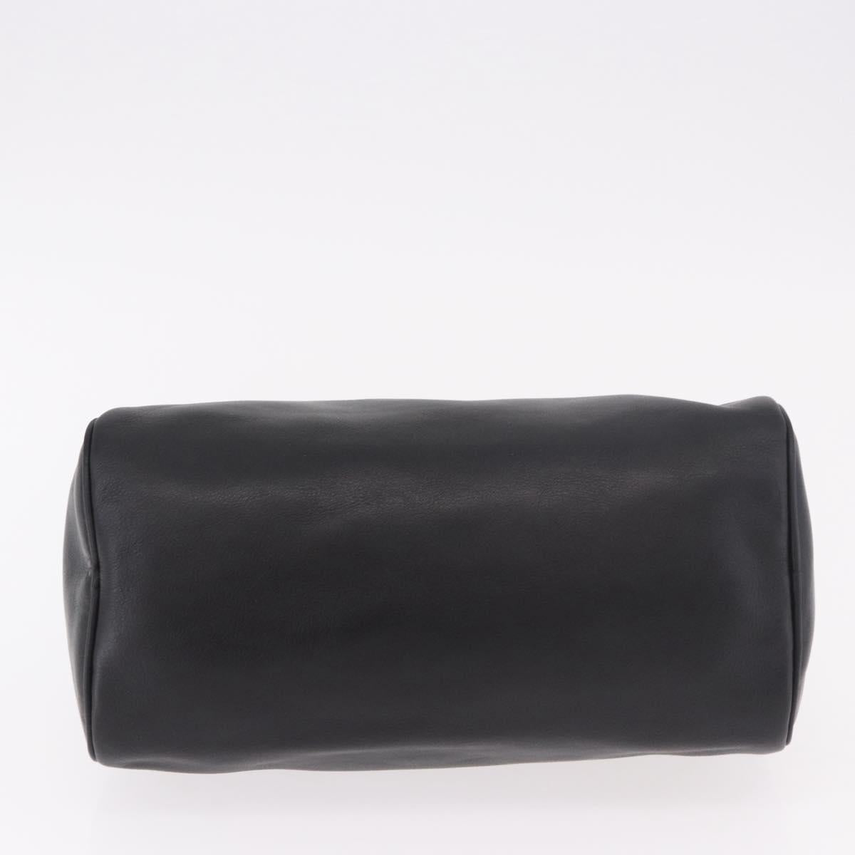 LOEWE Anagram Clutch Bag Leather Black Gold Auth 189343A