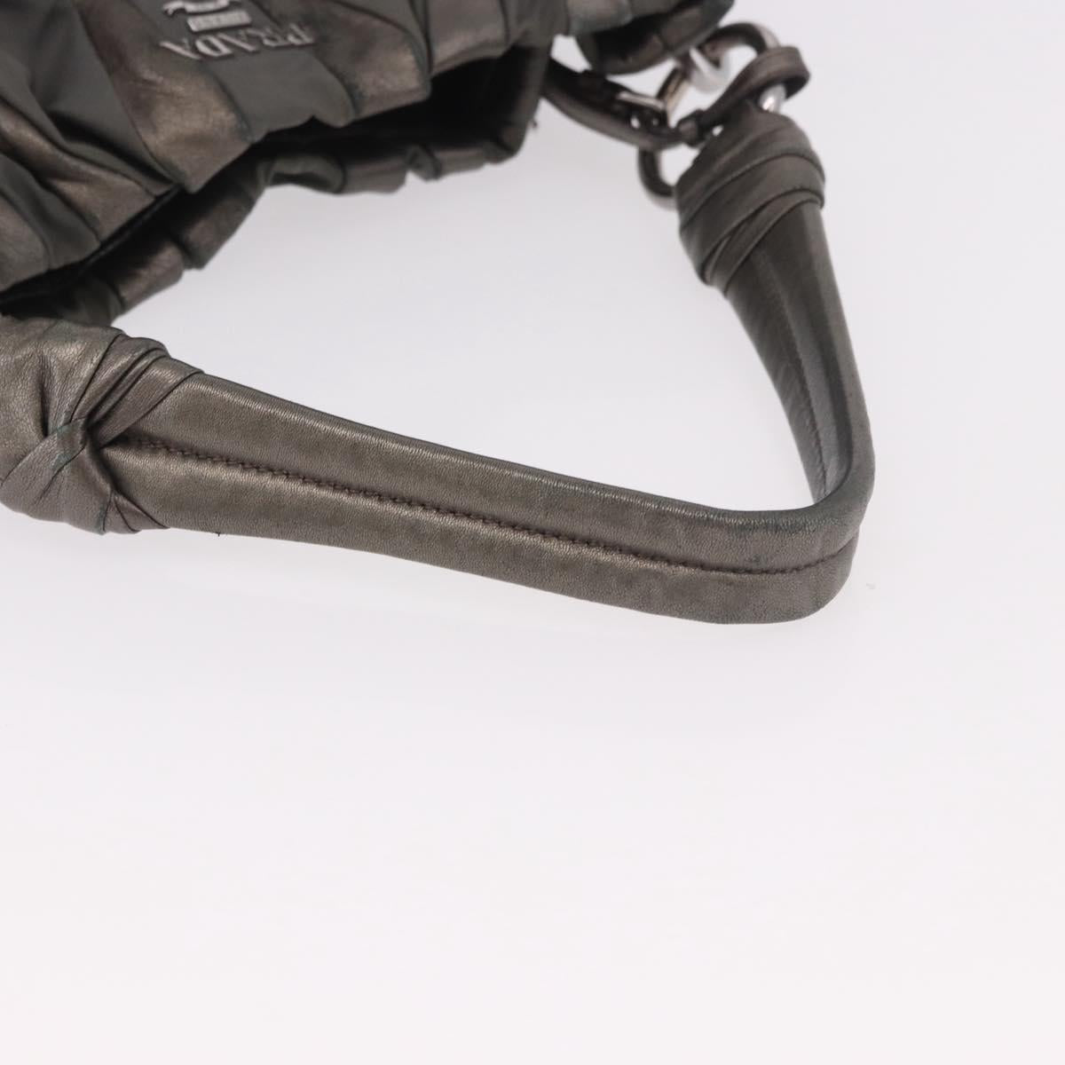 PRADA Shoulder Bag Nylon Green Silver Auth 189344A