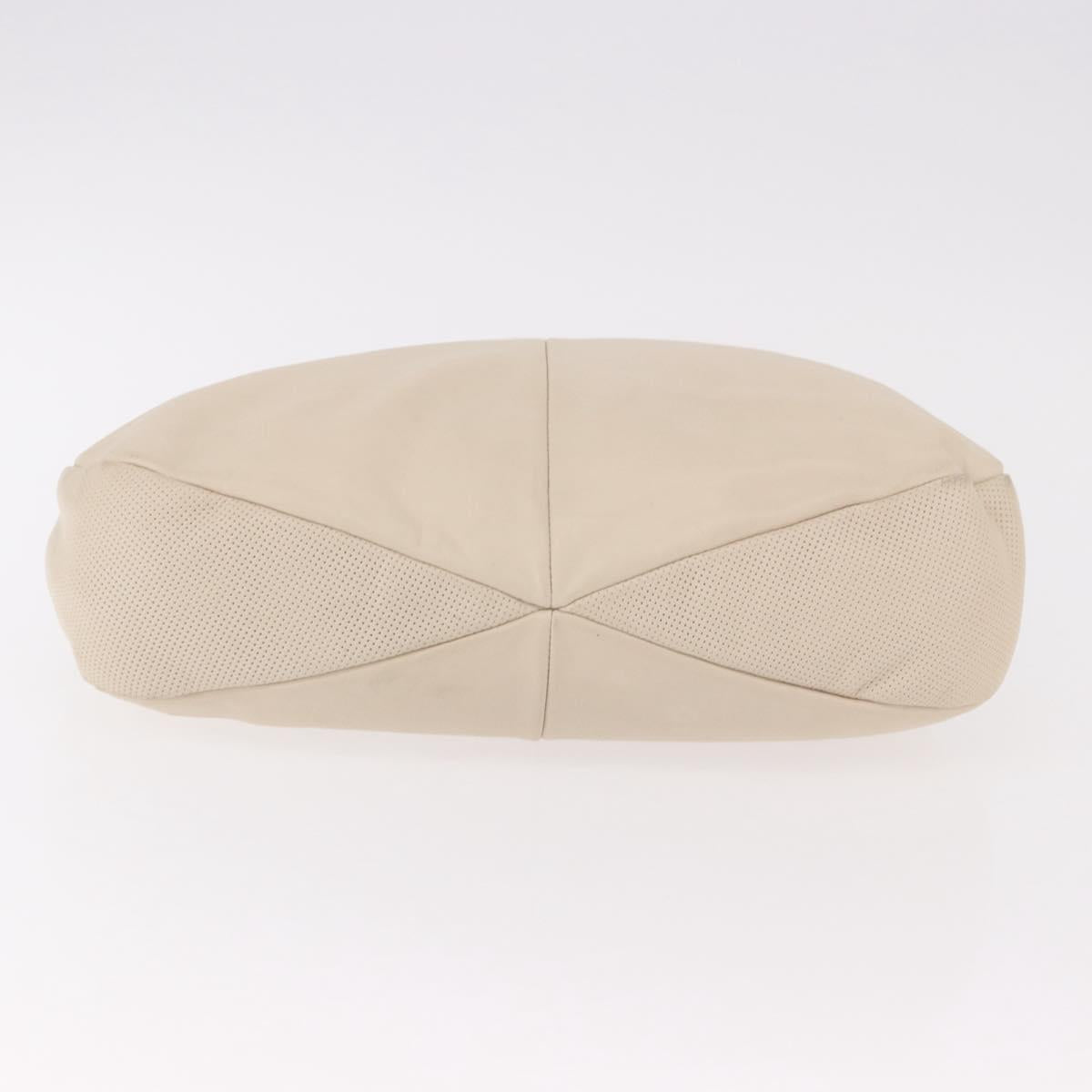 LOEWE Shoulder Bag Leather Ivory Gold Auth 189347A