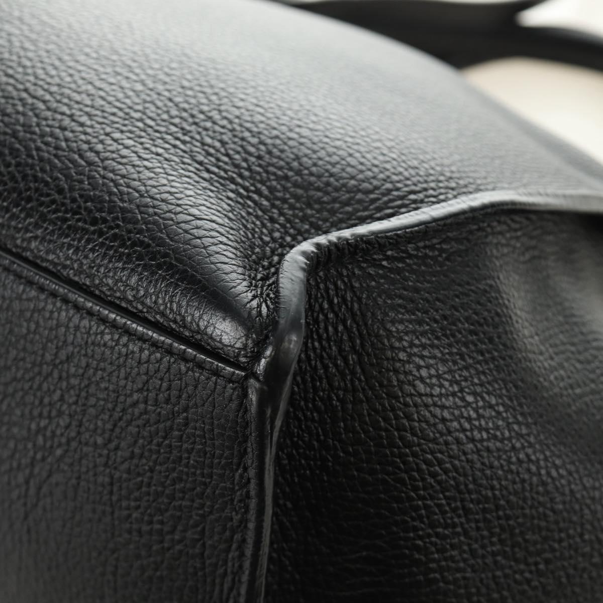 CELINE Big bag Small Hand Bag Leather Black Silver Auth 189349SAM