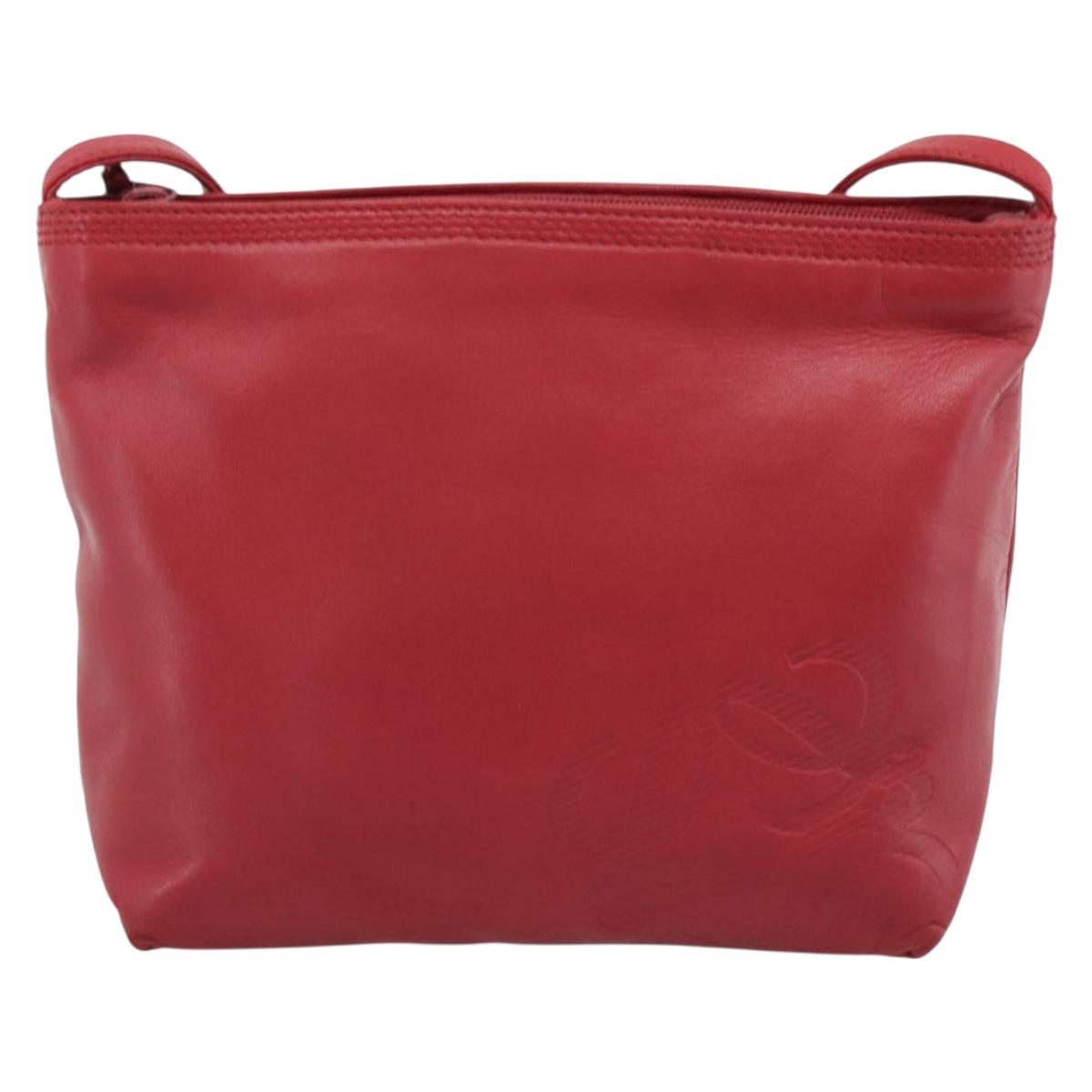 LOEWE Anagram Shoulder Bag Leather Red Auth 189350