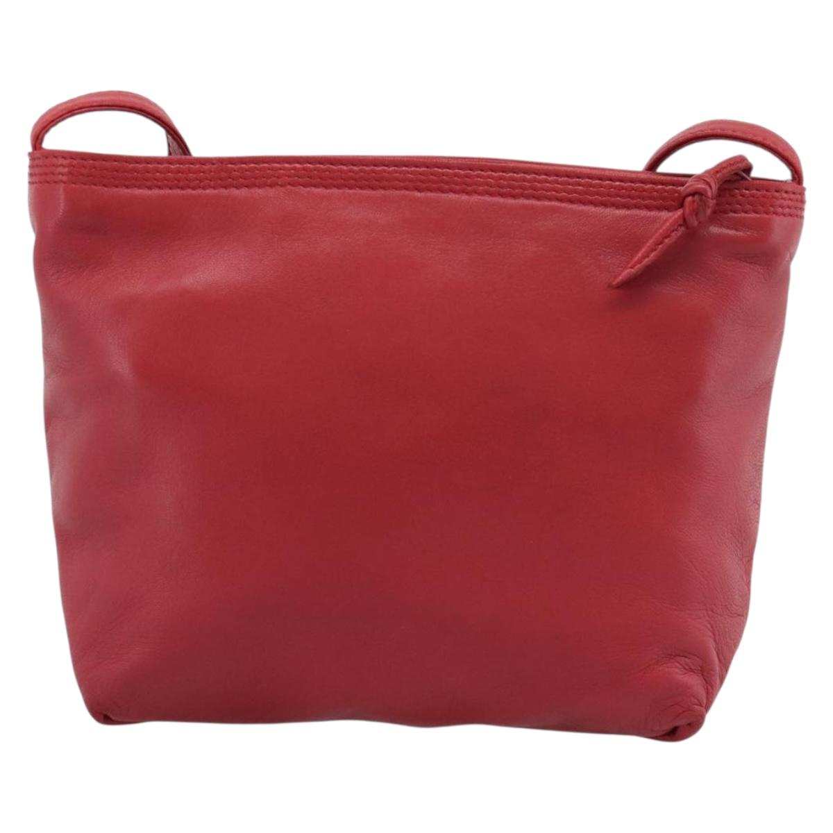 LOEWE Anagram Shoulder Bag Leather Red Auth 189350