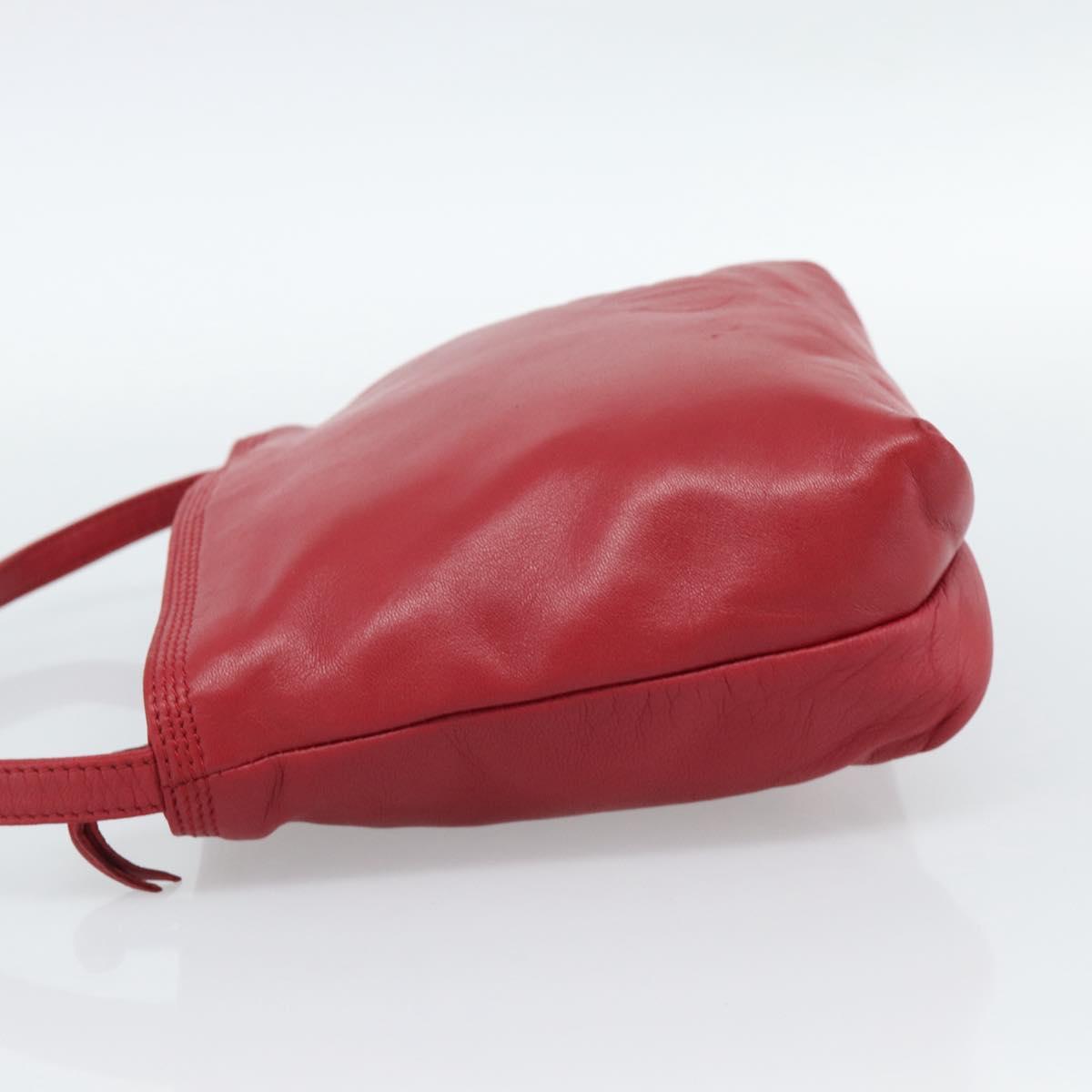 LOEWE Anagram Shoulder Bag Leather Red Auth 189350