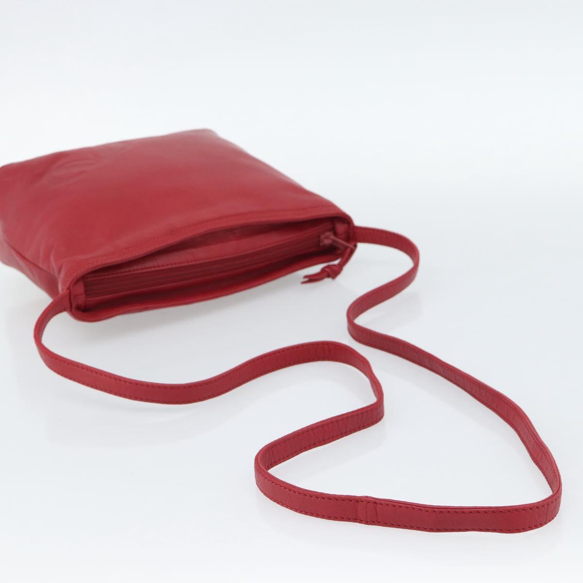 LOEWE Anagram Shoulder Bag Leather Red Auth 189350