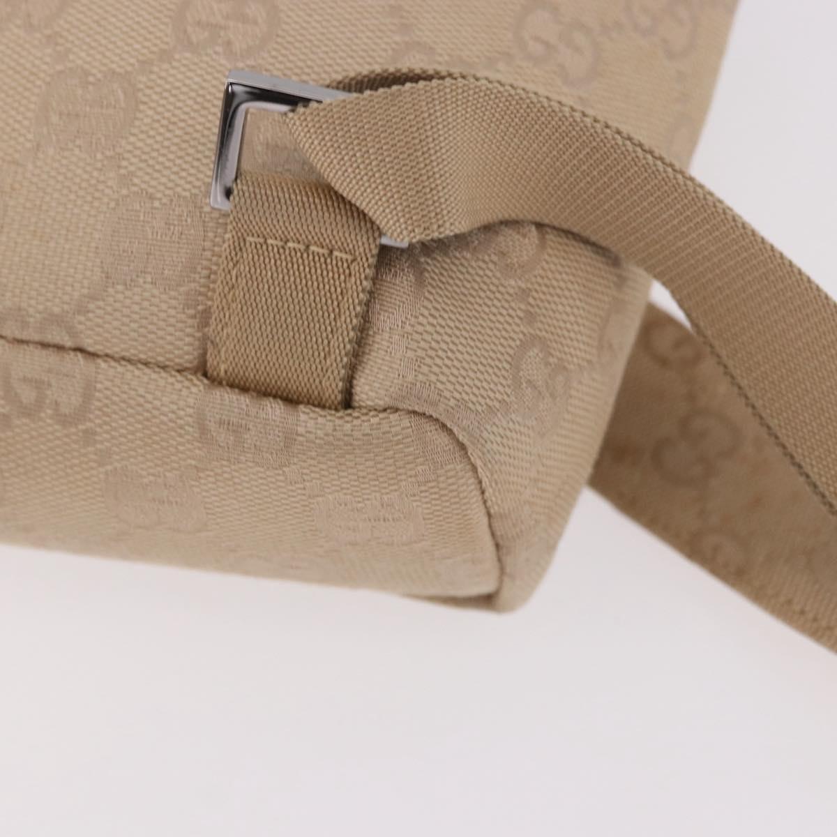 GUCCI GG Canvas Backpack Beige Silver 003 0242 Auth 189357A