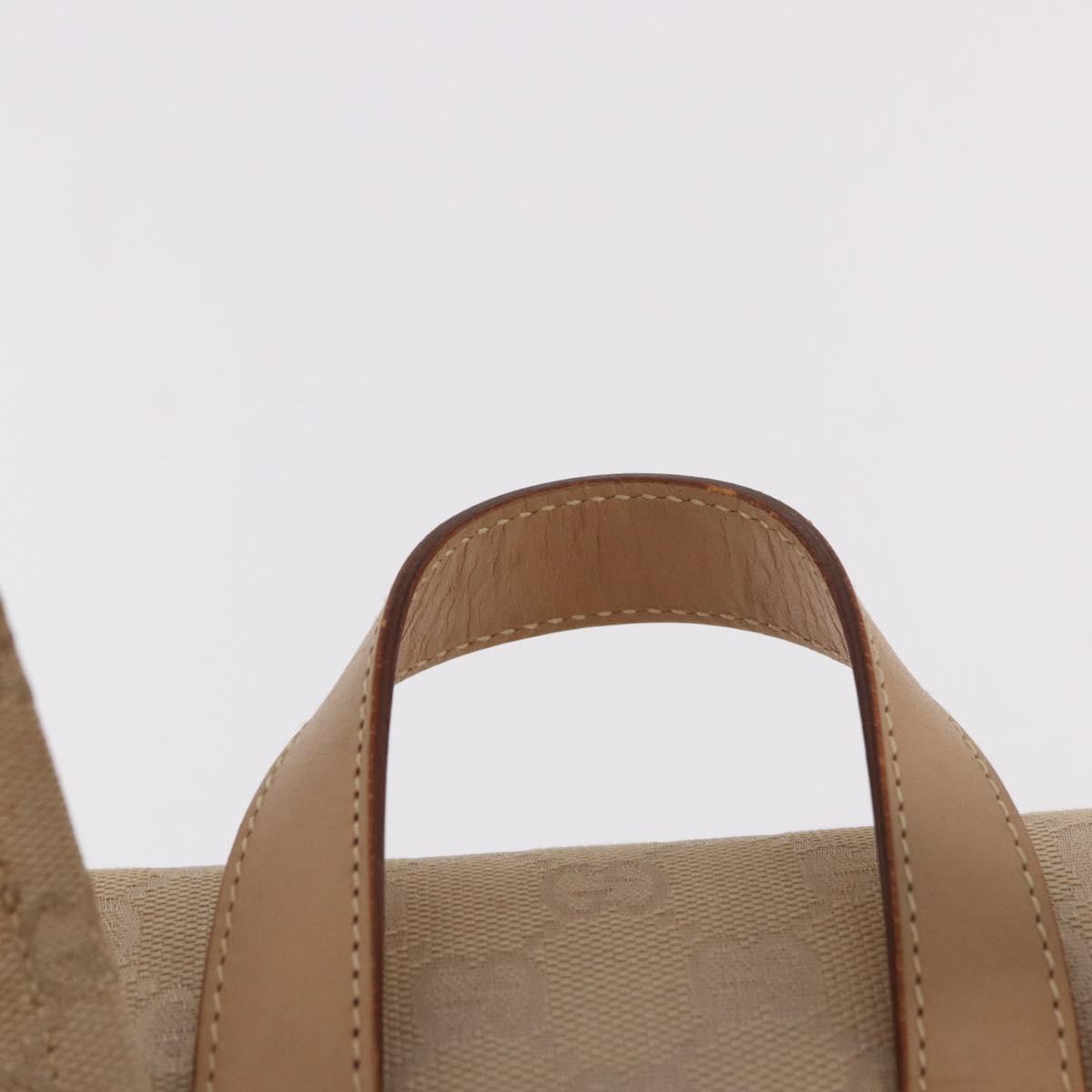 GUCCI GG Canvas Backpack Beige Silver 003 0242 Auth 189357A