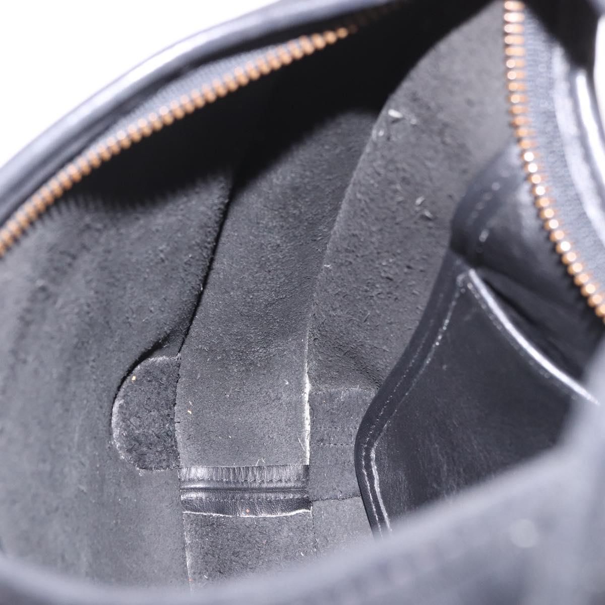 Coach Shoulder Bag Leather Black Gold Auth 189362A