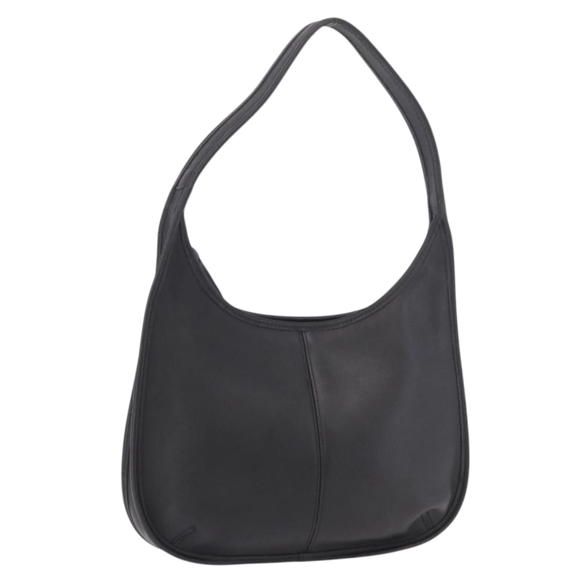 Coach Shoulder Bag Leather Black Gold Auth 189362A