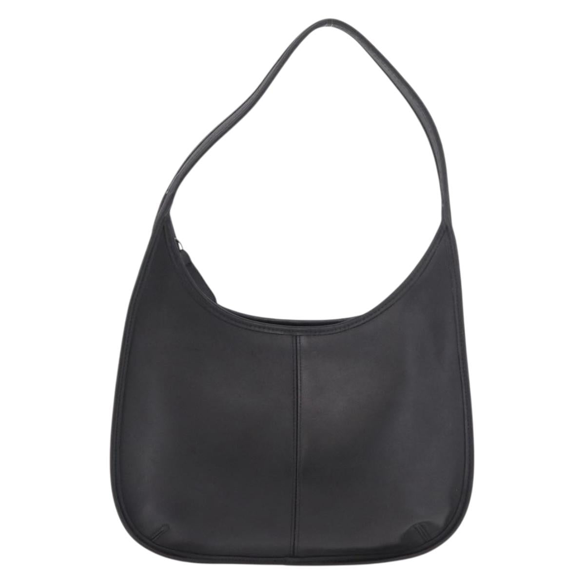 Coach Shoulder Bag Leather Black Gold Auth 189362A