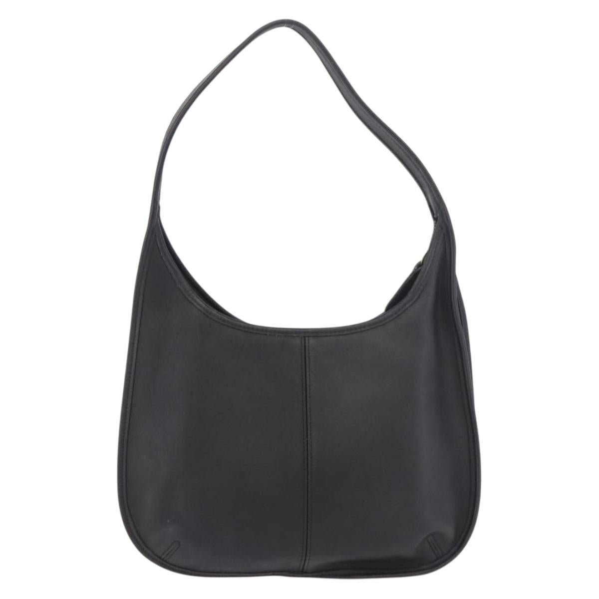 Coach Shoulder Bag Leather Black Gold Auth 189362A