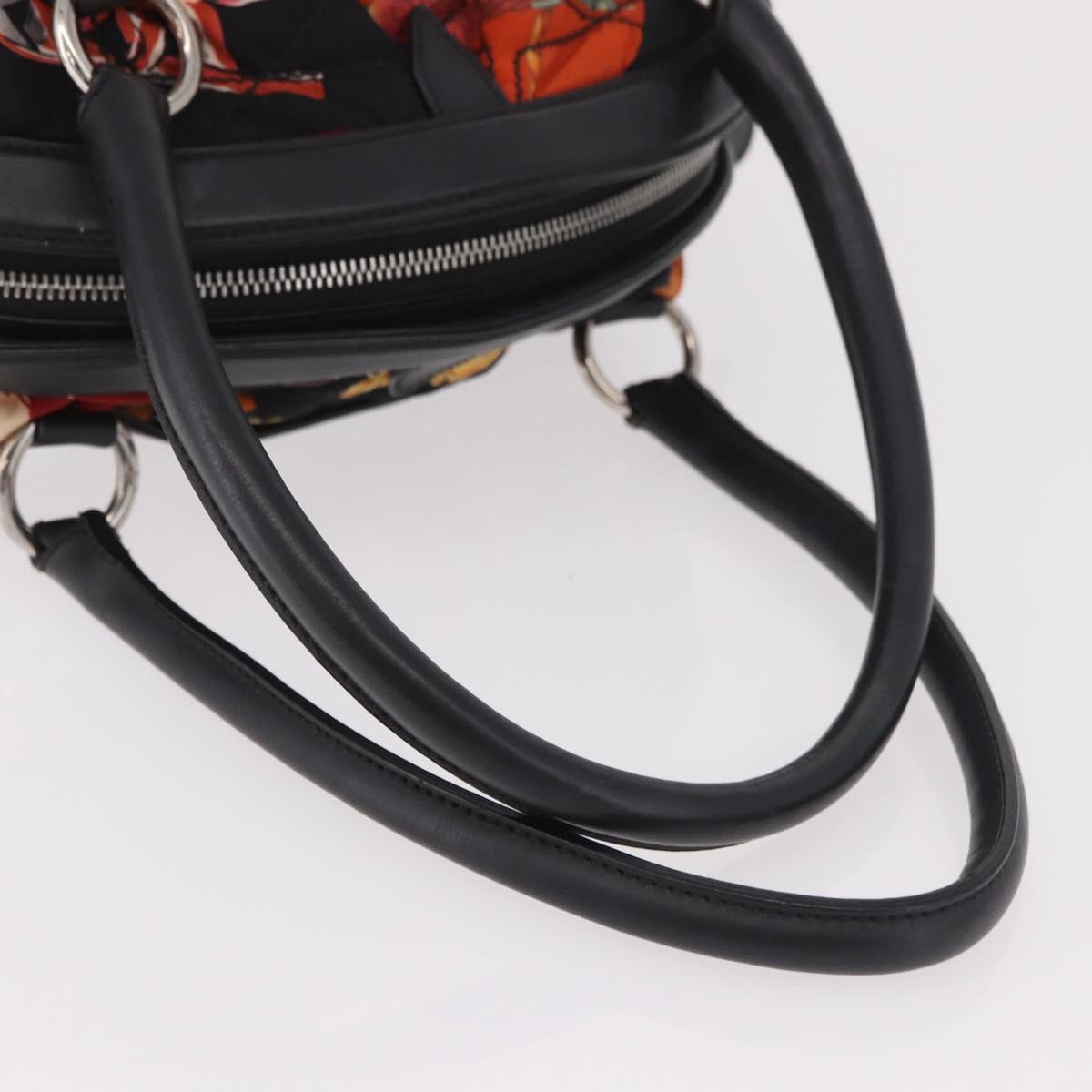 Salvatore Ferragamo Hand Bag Canvas Black Silver Auth 189378A