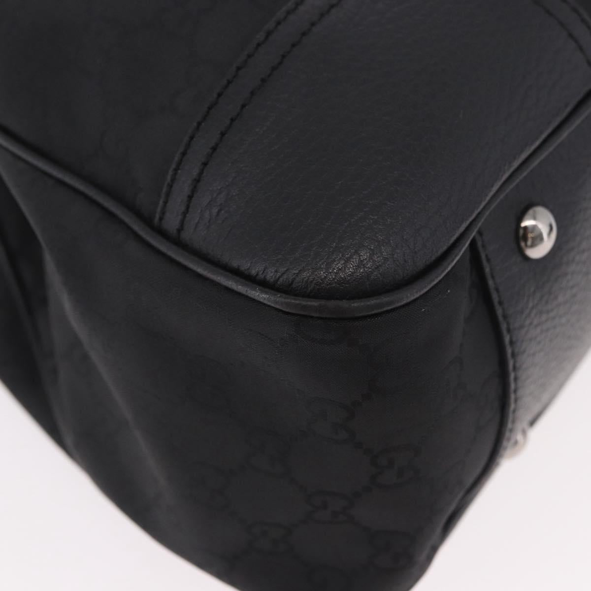 GUCCI GG Canvas Web Sherry Line Tote Bag Black Silver Red 293592 Auth 189381V