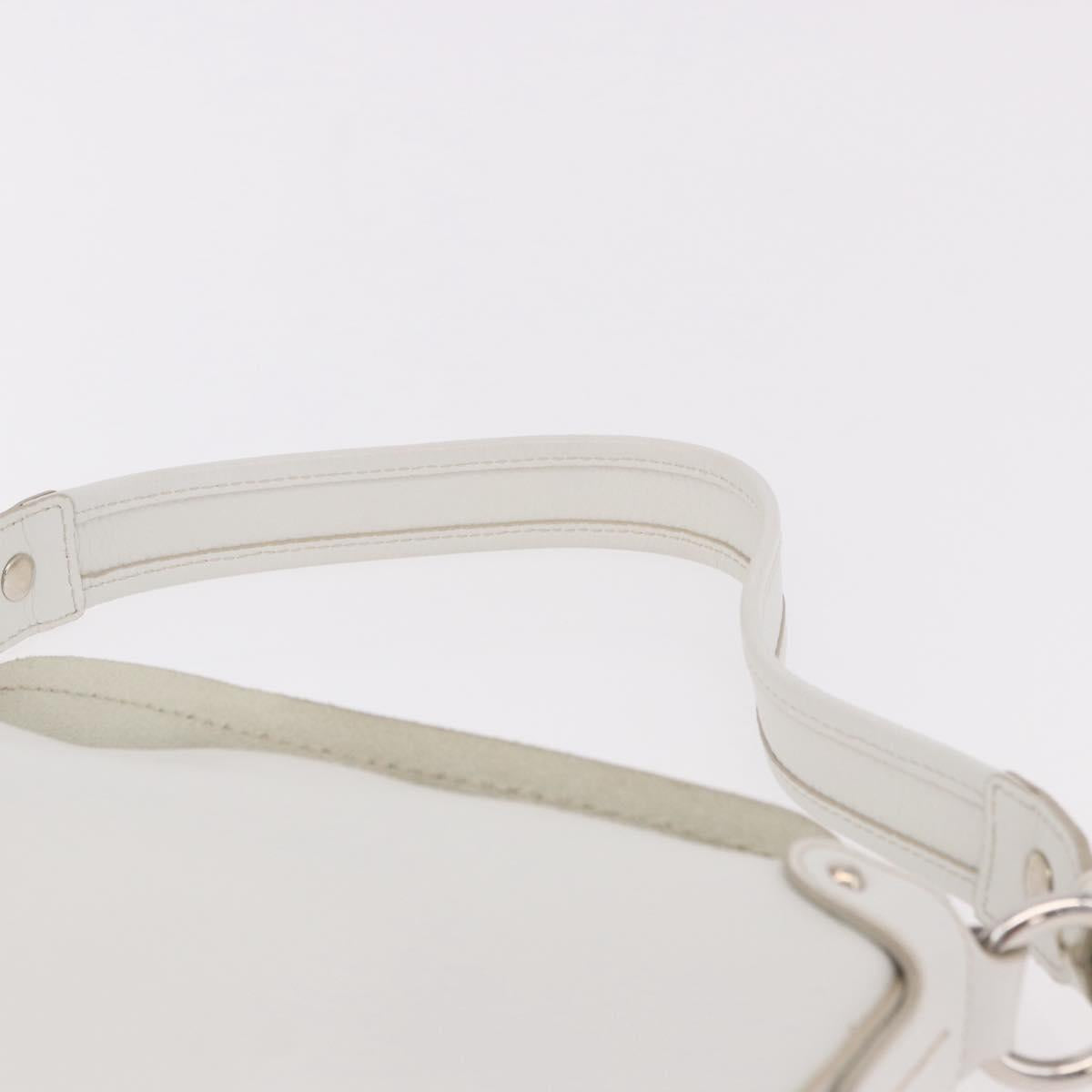 Salvatore Ferragamo Hand Bag Leather White Silver Auth 189382A