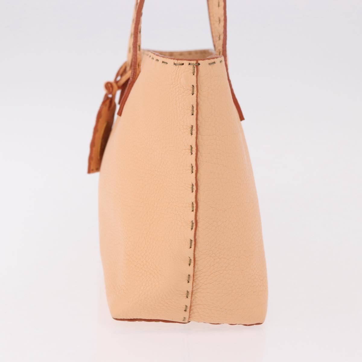 FENDI Celeria Hand Bag Leather Orange Auth 189383V