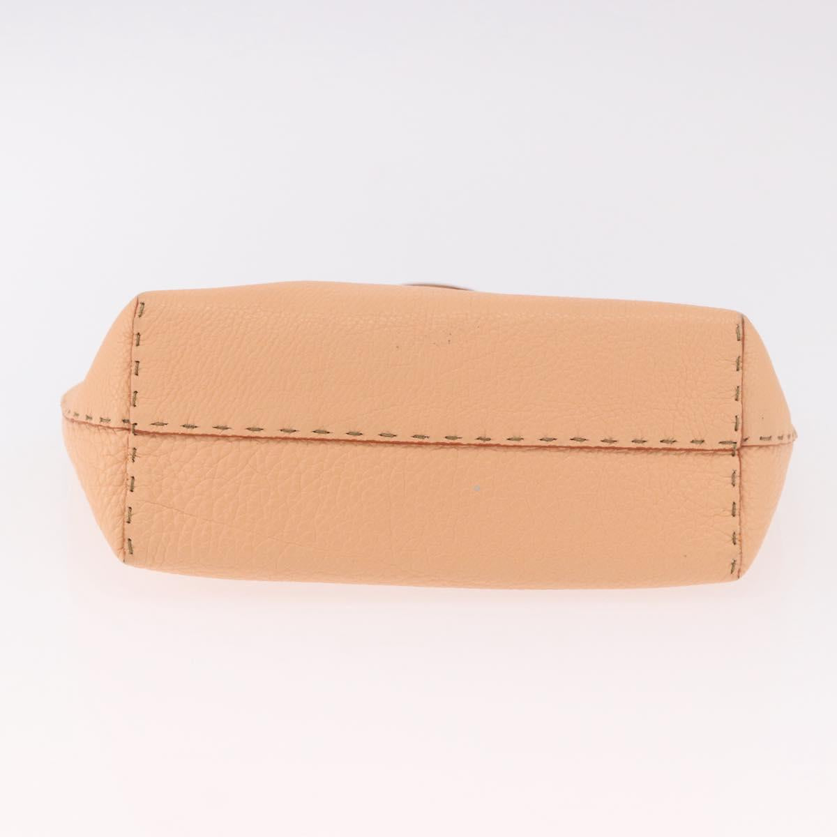 FENDI Celeria Hand Bag Leather Orange Auth 189383V