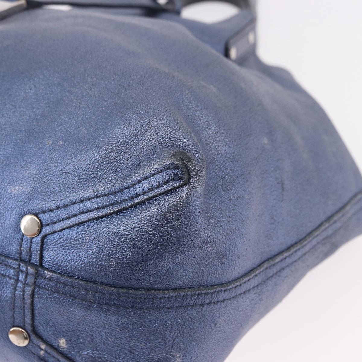 TIFFANY&Co. Reversible Hand Bag Suede Leather Blue Auth 189384