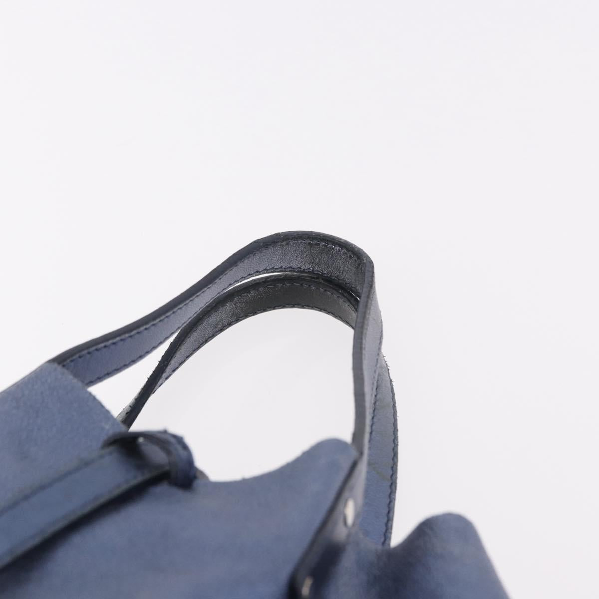 TIFFANY&Co. Reversible Hand Bag Suede Leather Blue Auth 189384