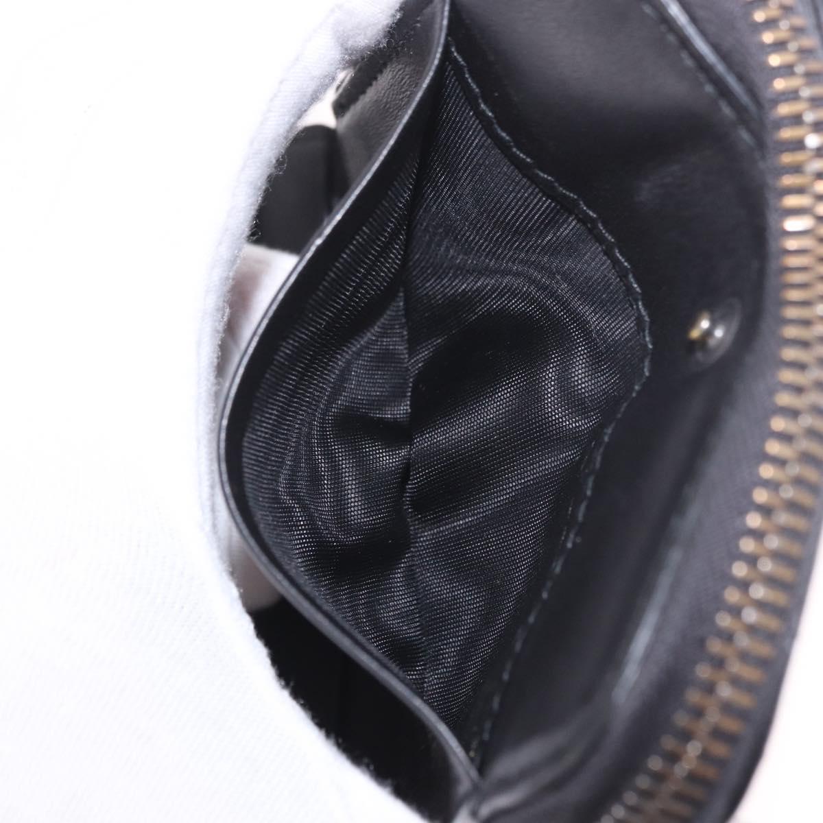 BOTTEGA VENETA INTRECCIATO Wallet Leather Black Auth 189385A