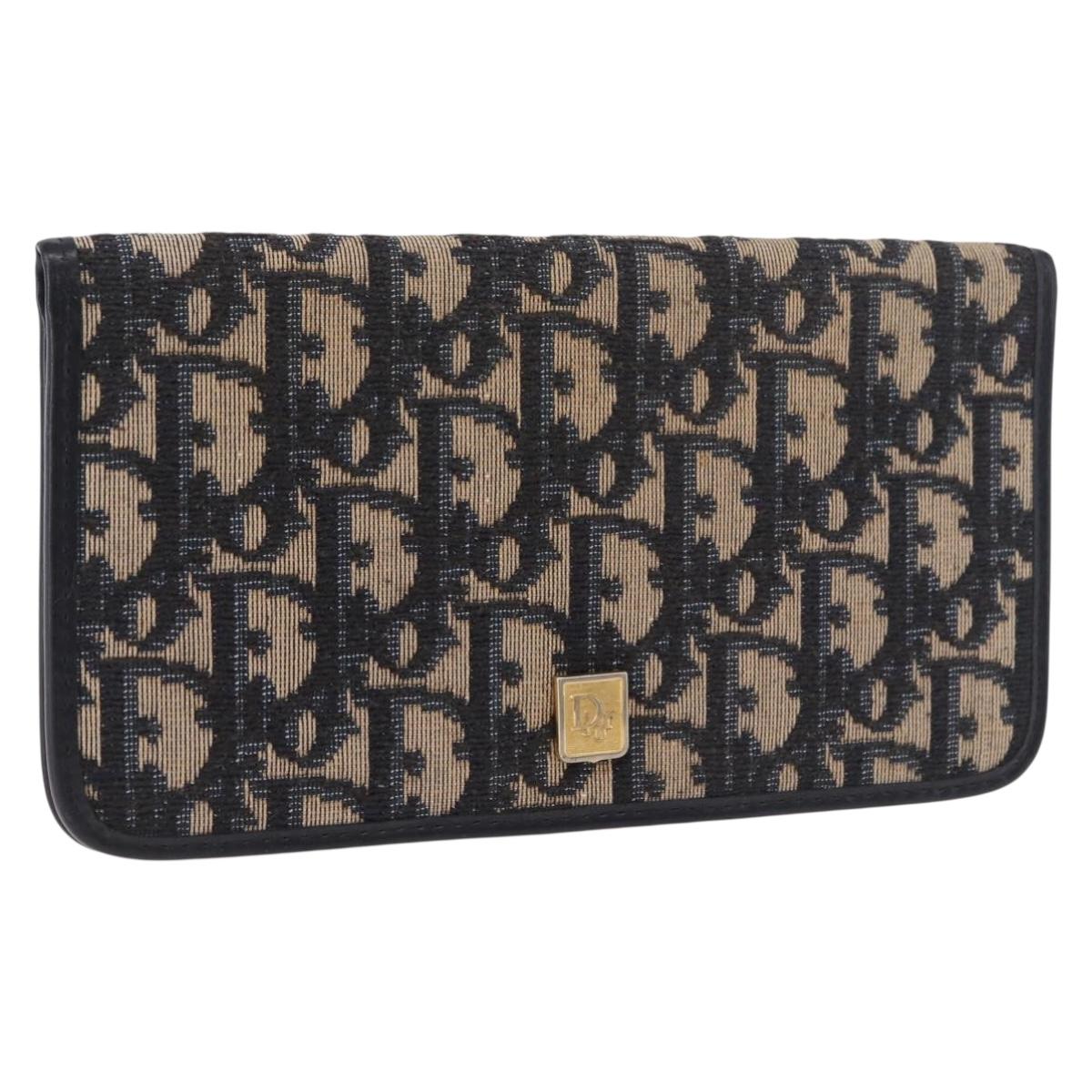 Christian Dior Trotter Canvas Passport Case Navy Auth 189387A