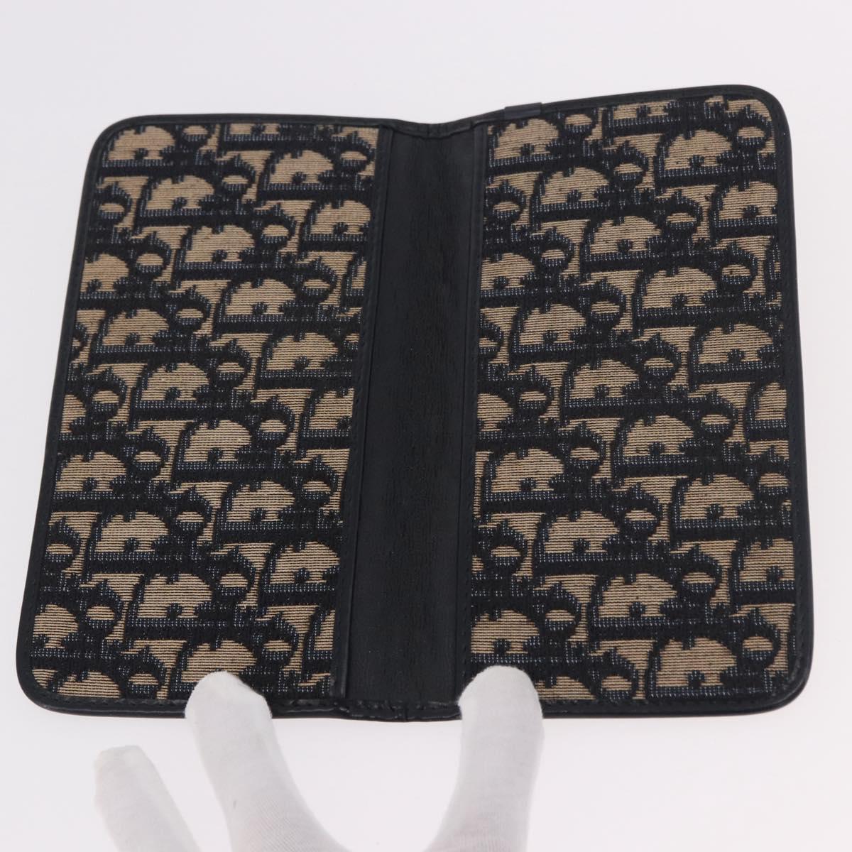Christian Dior Trotter Canvas Passport Case Navy Auth 189387A