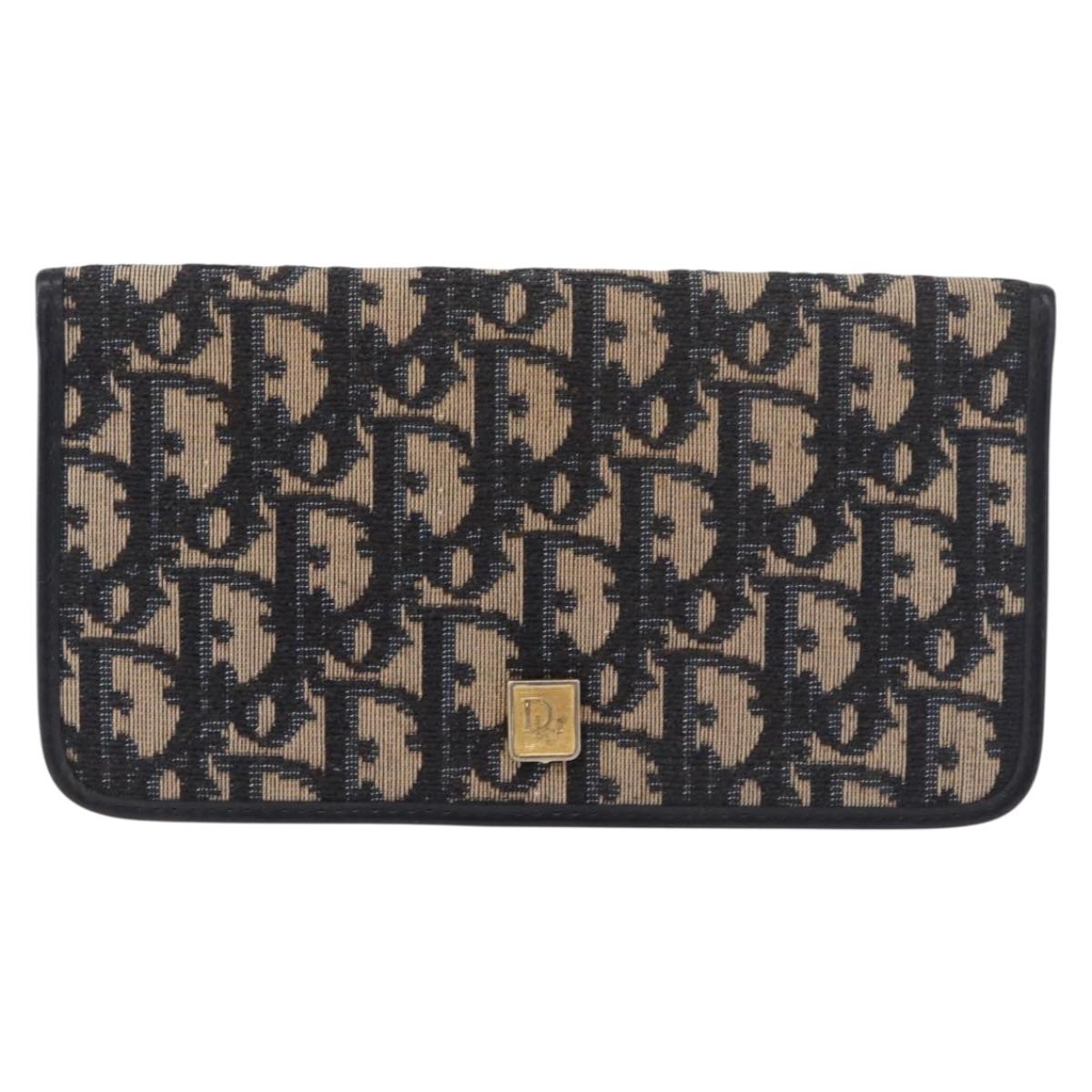 Christian Dior Trotter Canvas Passport Case Navy Auth 189387A