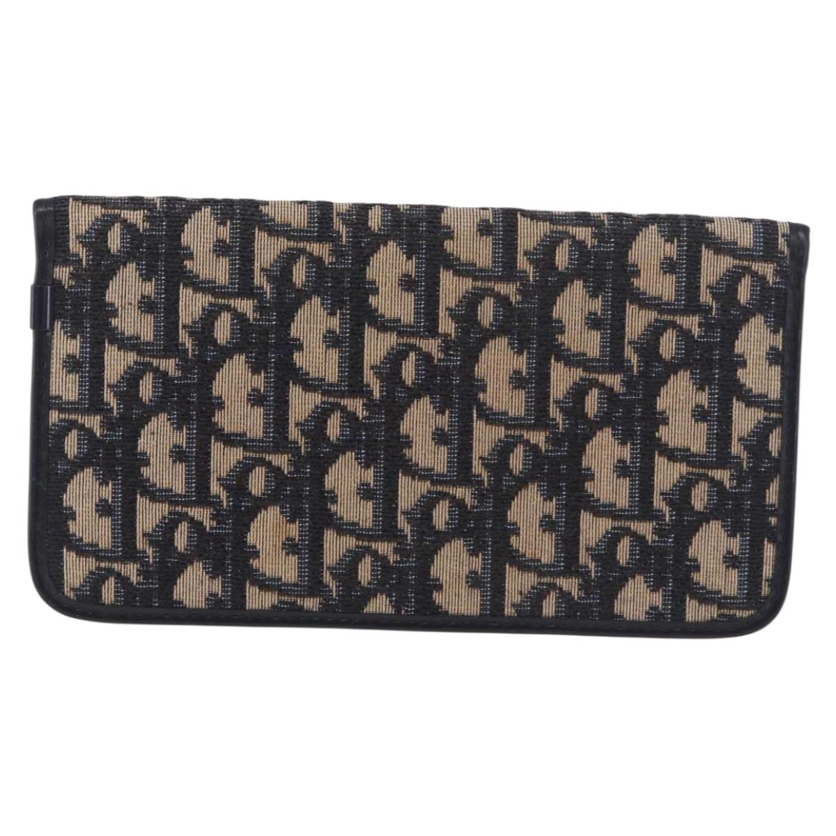 Christian Dior Trotter Canvas Passport Case Navy Auth 189387A