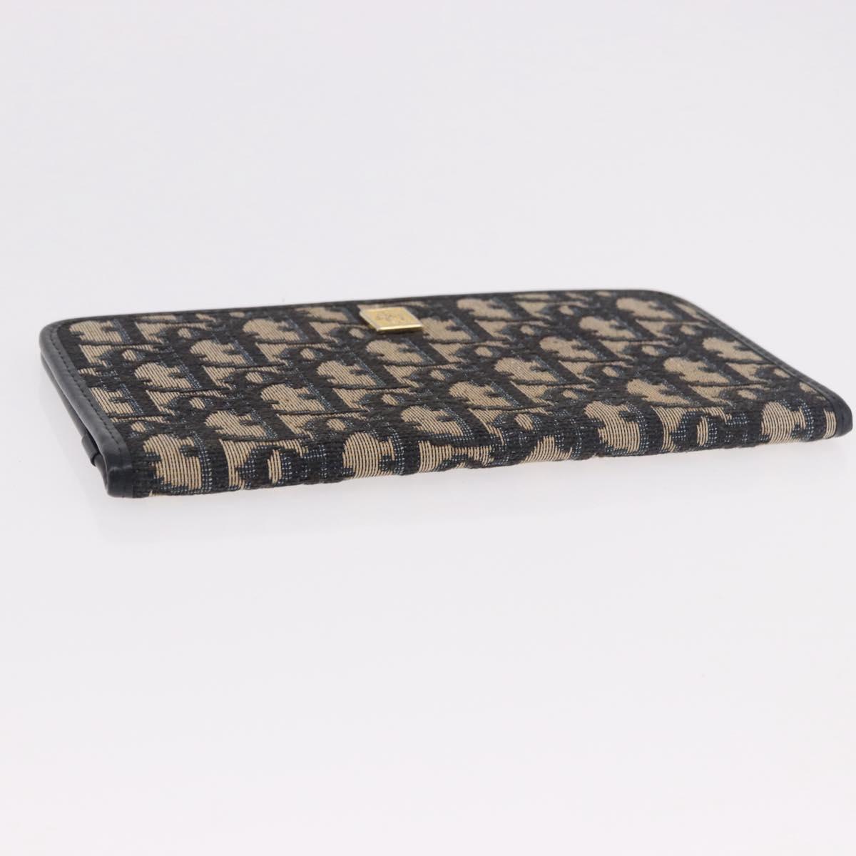 Christian Dior Trotter Canvas Passport Case Navy Auth 189387A