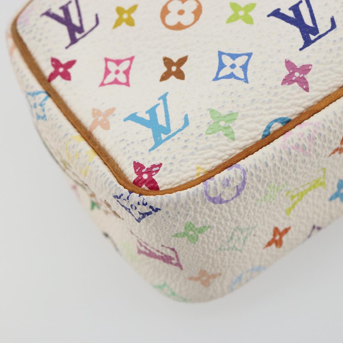 LOUIS VUITTON Monogram Multicolor Trousse Wapity Pouch White M58033 Auth 189388