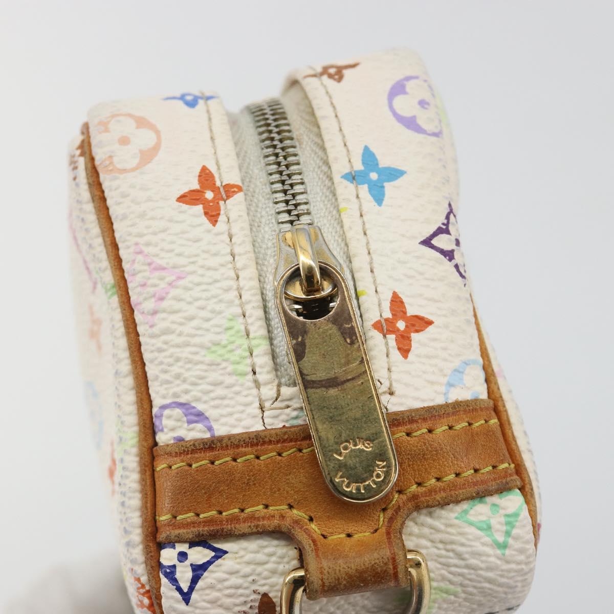 LOUIS VUITTON Monogram Multicolor Trousse Wapity Pouch White M58033 Auth 189388