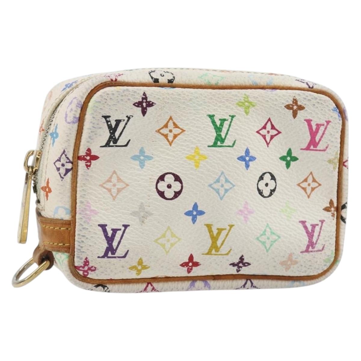 LOUIS VUITTON Monogram Multicolor Trousse Wapity Pouch White M58033 Auth 189388