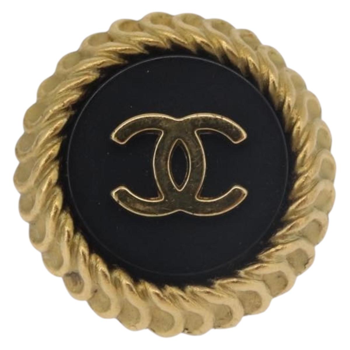 CHANEL Earring Metal Gold Tone CC Auth 189398V