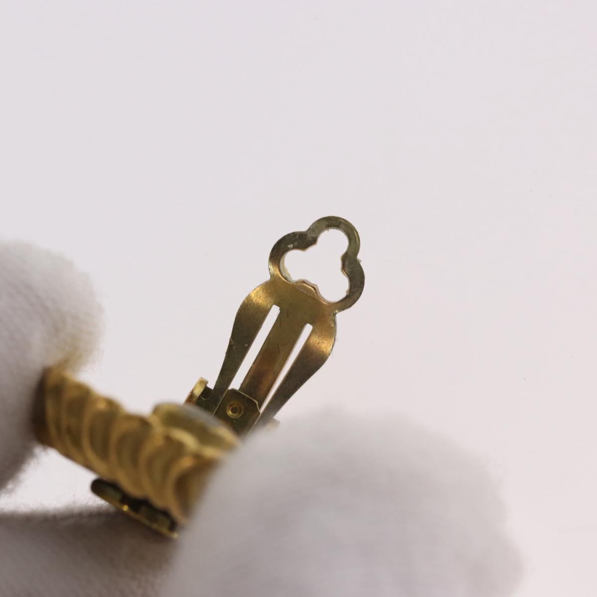 CHANEL Earring Metal Gold Tone CC Auth 189398V