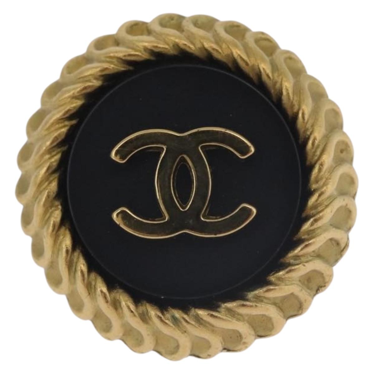 CHANEL Earring Metal Gold Tone CC Auth 189398V