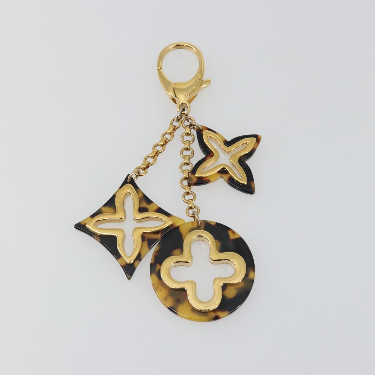 LOUIS VUITTON Bijoux Sac Ansolence Charm metal plastic Brown M65087 Auth 189410
