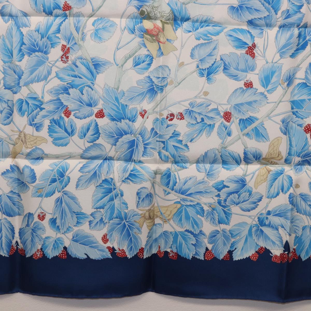 HERMES Carre 90 Scarf ”I`ARBRE de SOiE” Silk Blue Auth 189417M